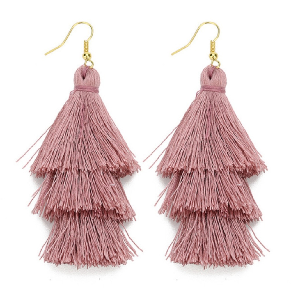 Boho Layered Tassel Earrings - Picture 3 of 4